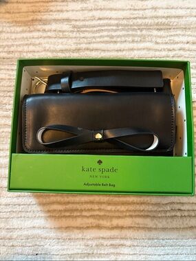 kate spade Black Leather Belt Bag with Bow Detail New in box